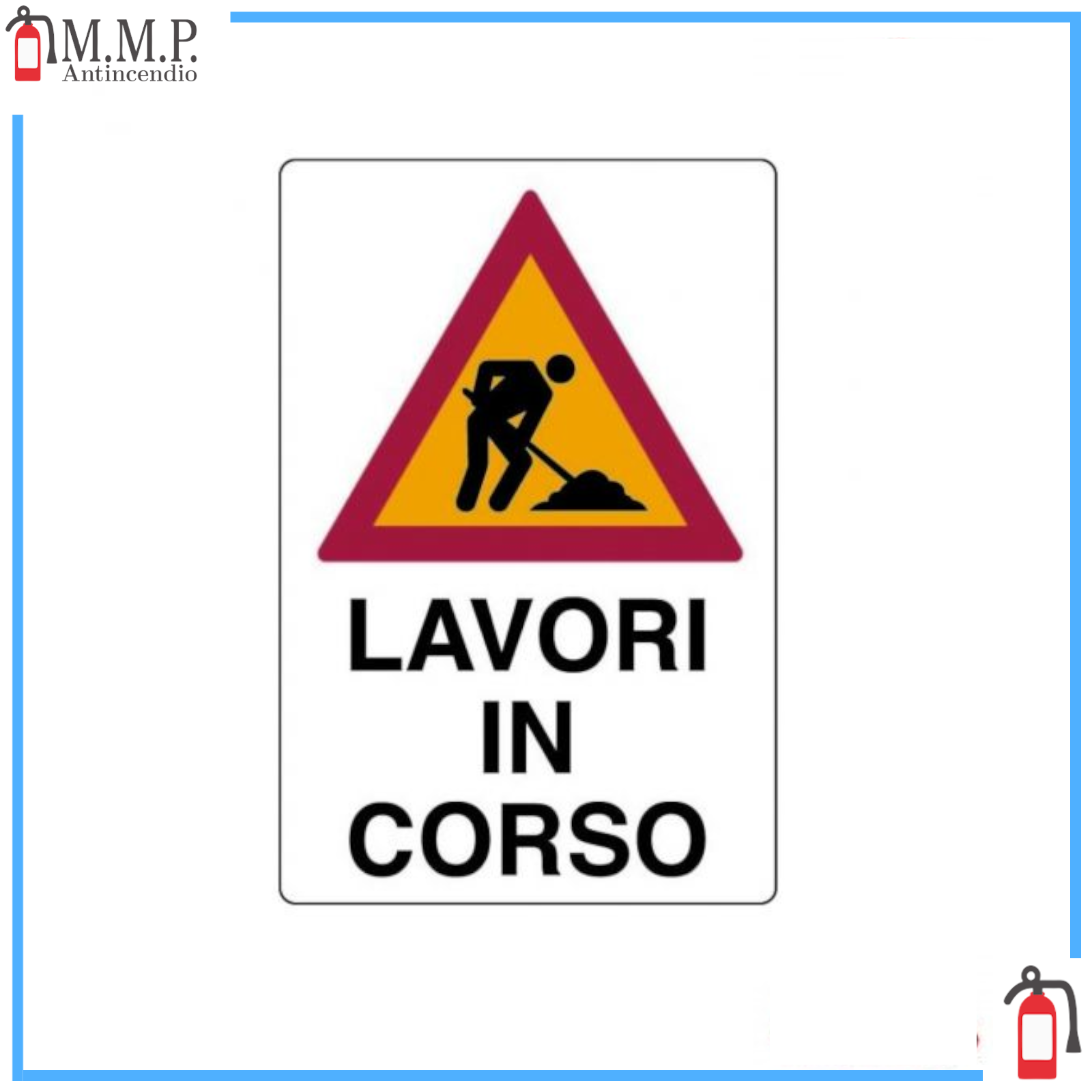 Cartello in polionda lavori in corso  330x500 mm