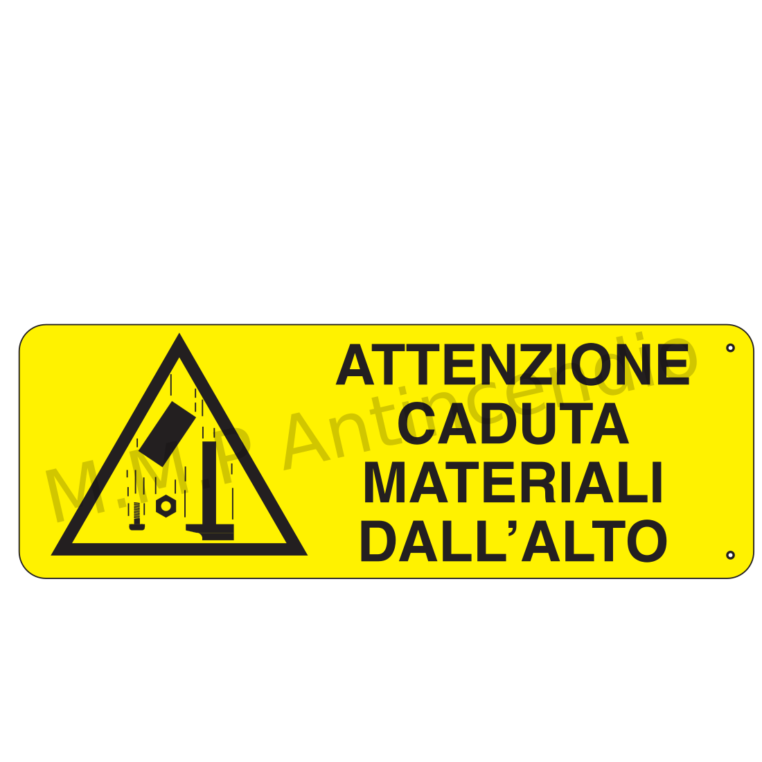 Attenzione caduta di materiali dall'alto