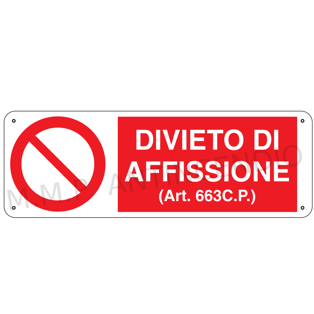 Cartello Divieto di affissione
