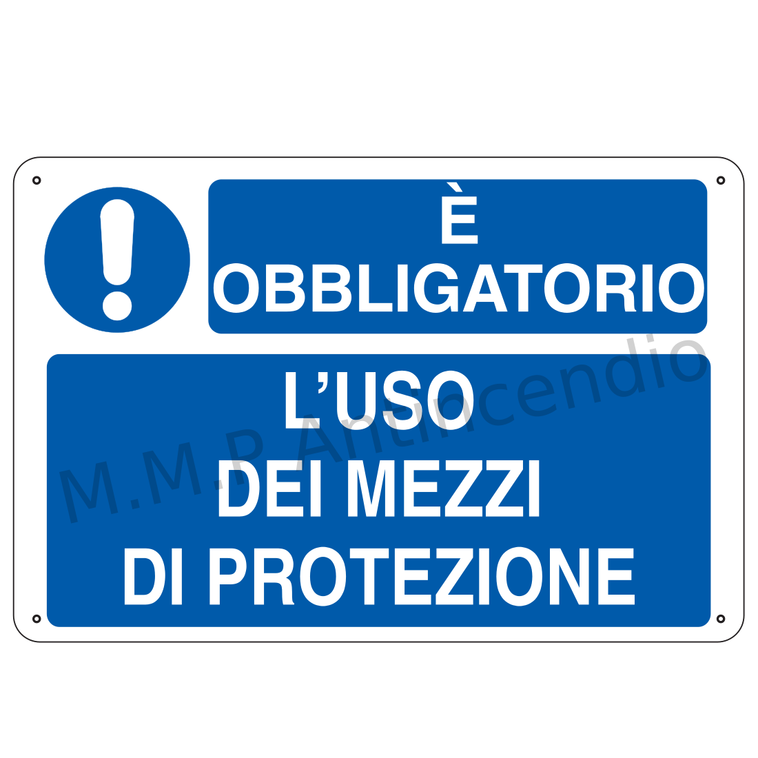 Cartello E obbligatorio l'uso dei mezzi di protezione