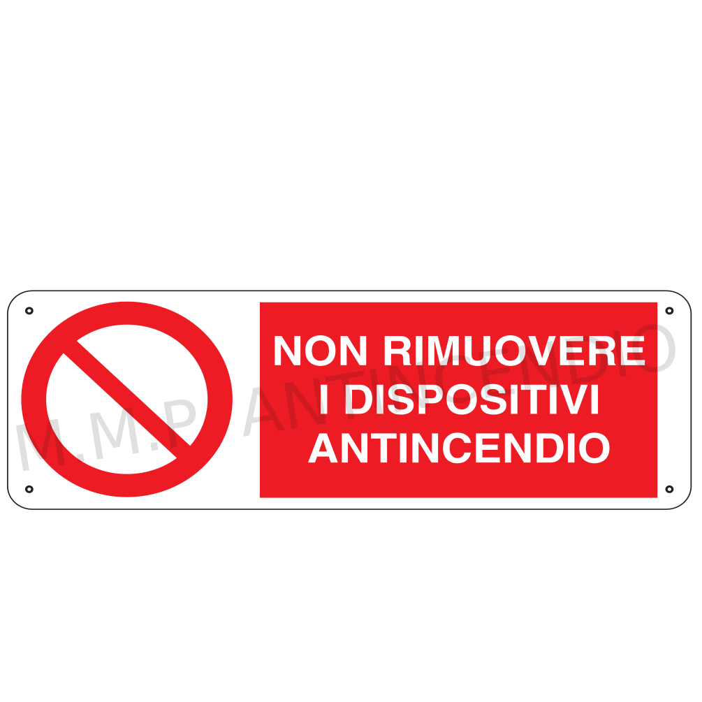 Non rimuovere dispositivi antincendio