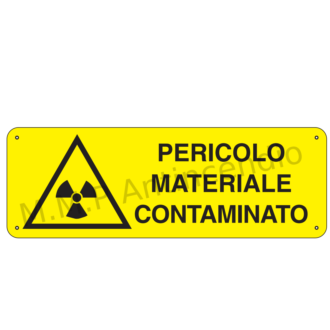 Pericolo materiale contaminato
