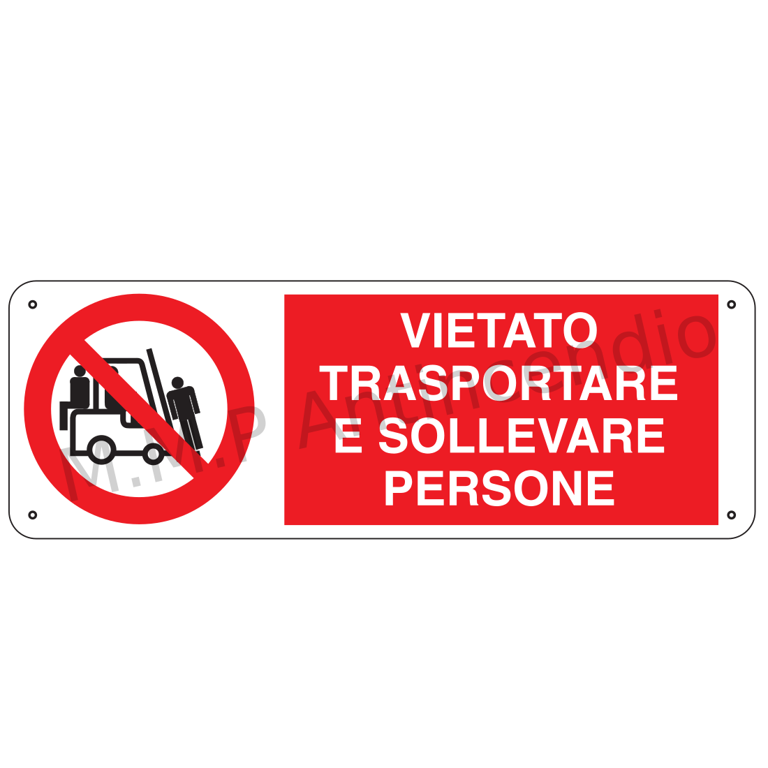 Vietato trasportare o sollevare persone