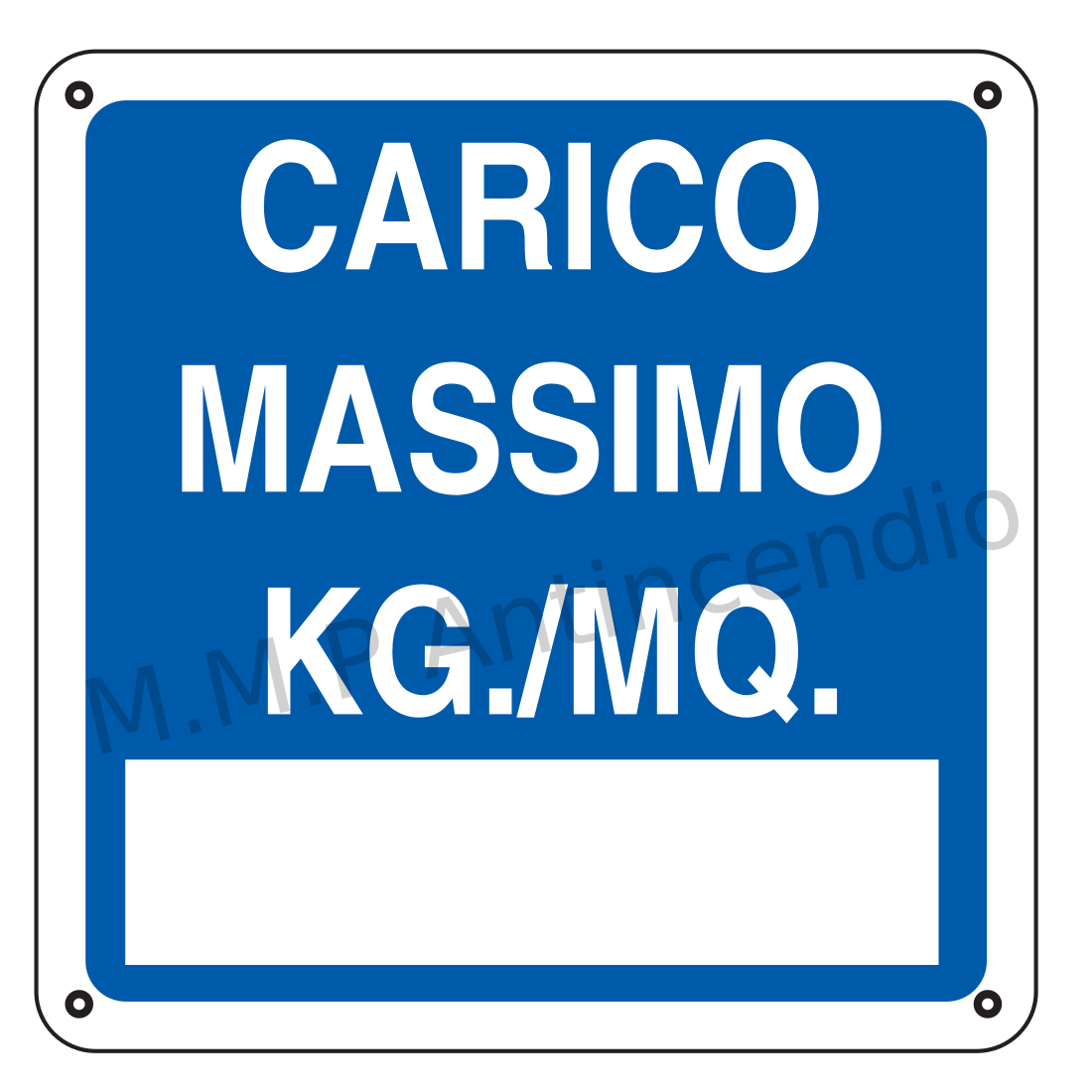 carico massimo kg / mq