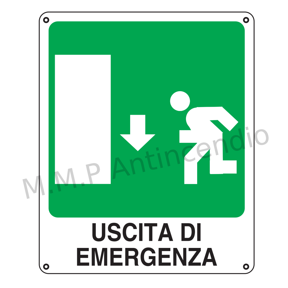 Uscita di emergenza basso con omino