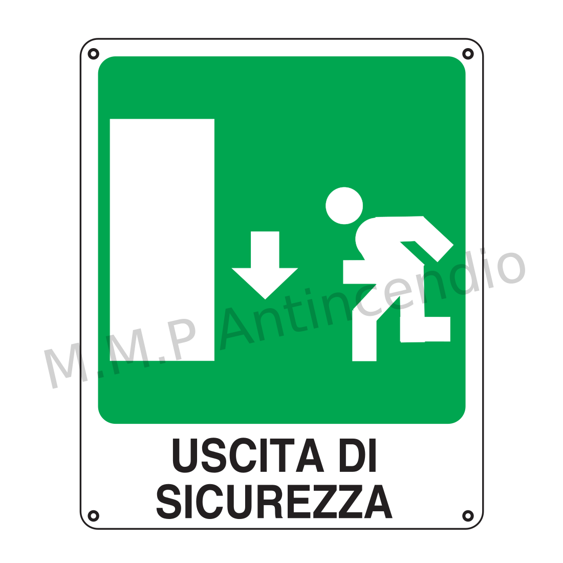 Uscita di sicurezza basso con omino