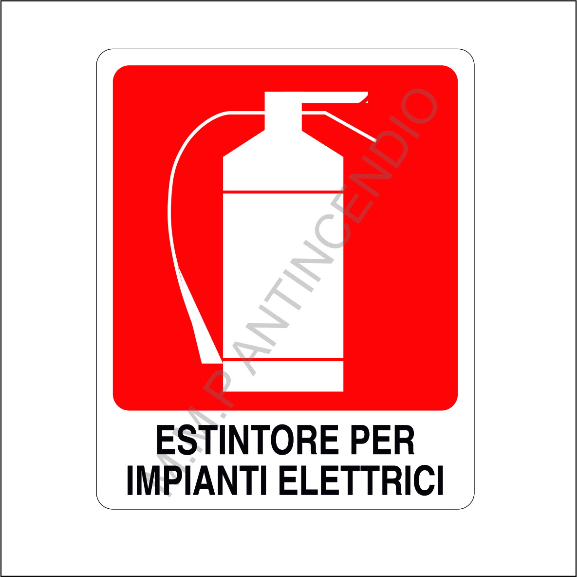 Cartello Estintore per impianti elettrici