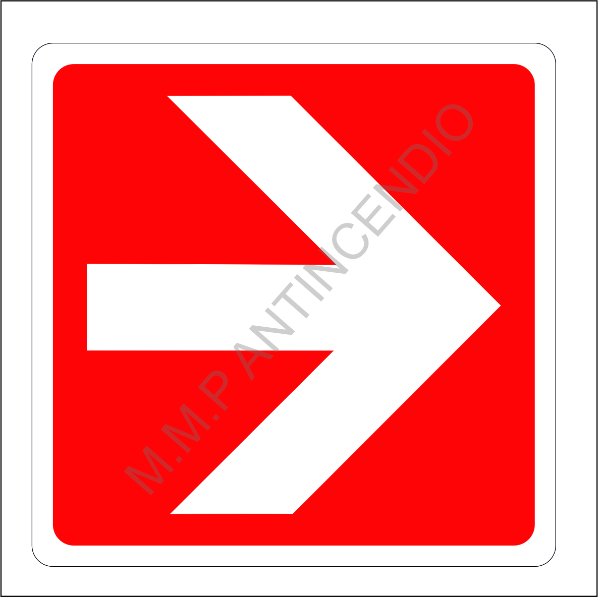 Cartello Freccia sfondo rosso