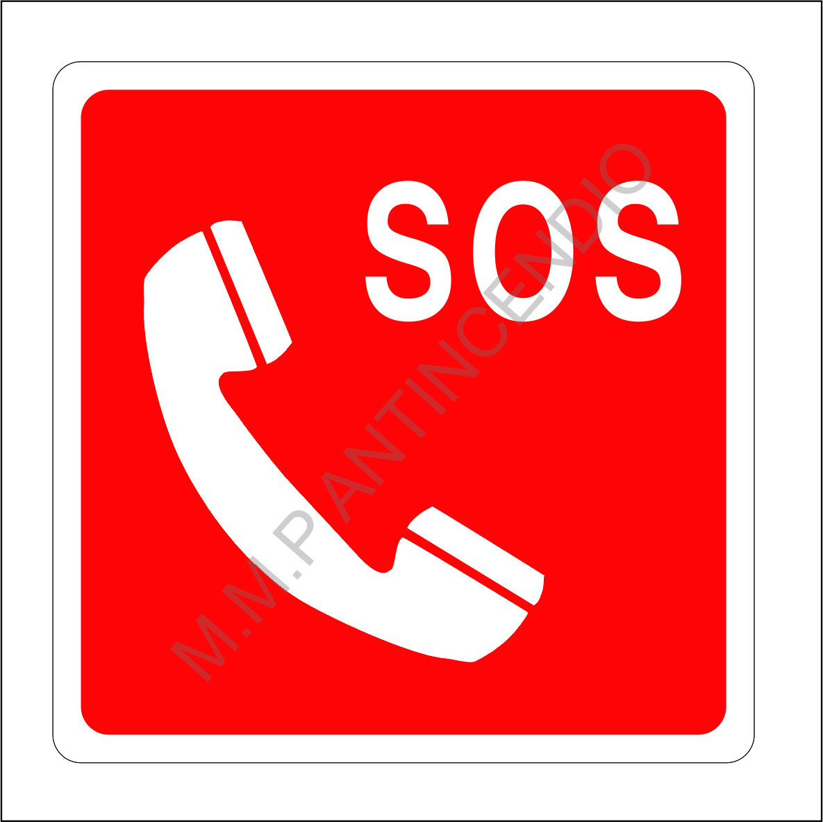 Cartello SOS sfondo rosso