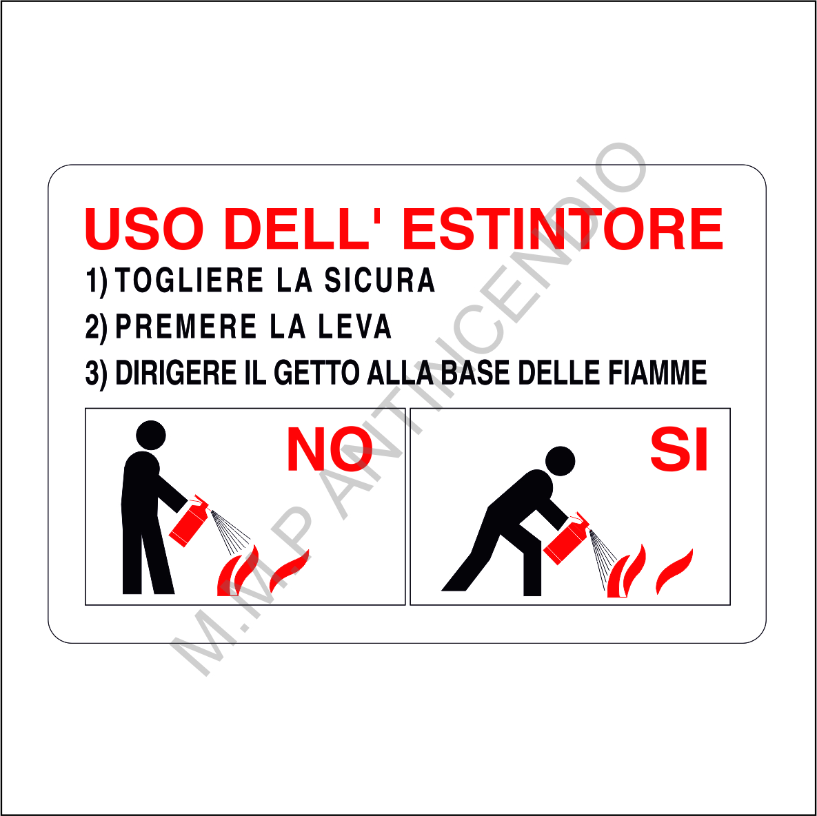 Cartello Uso dell'estintore