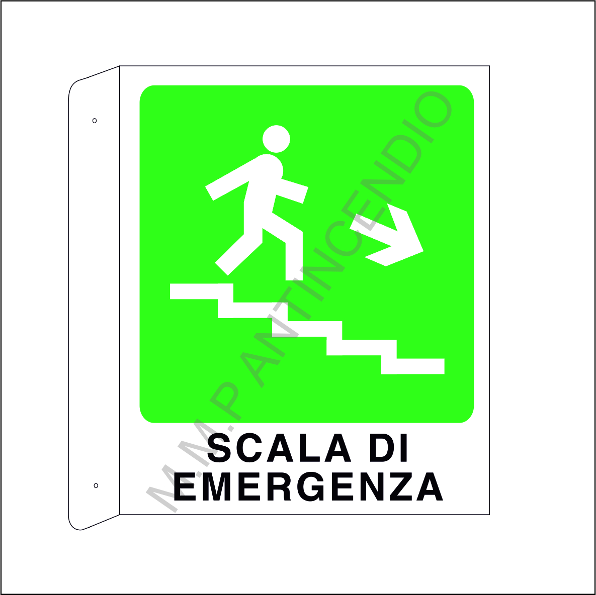 Cartello bifacciale Scala di emergenza dx basso