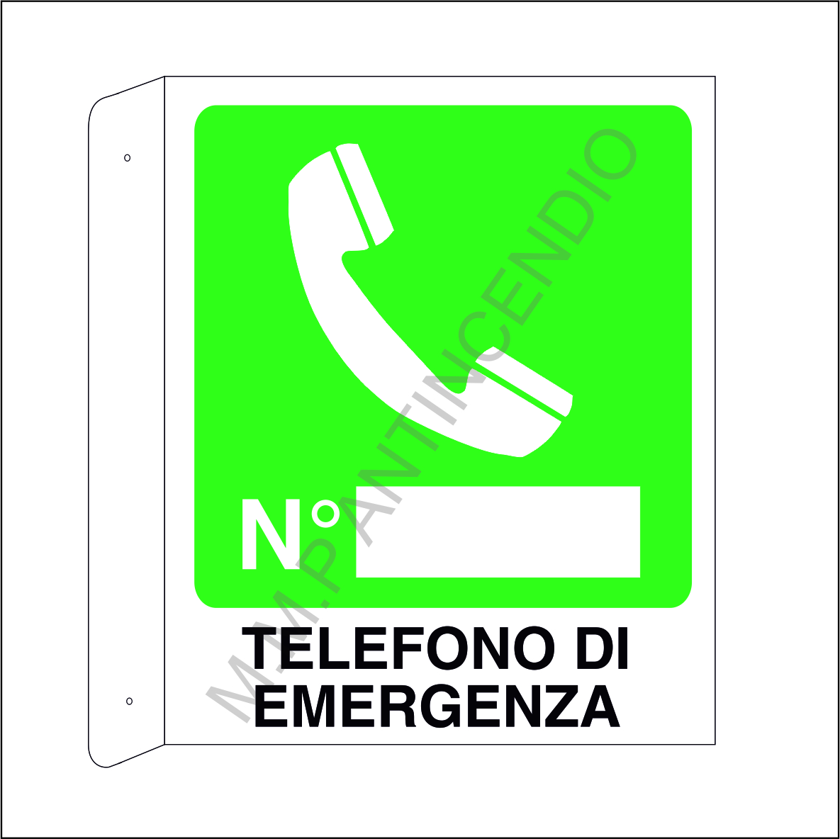Cartello bifacciale telefono di emergenza
