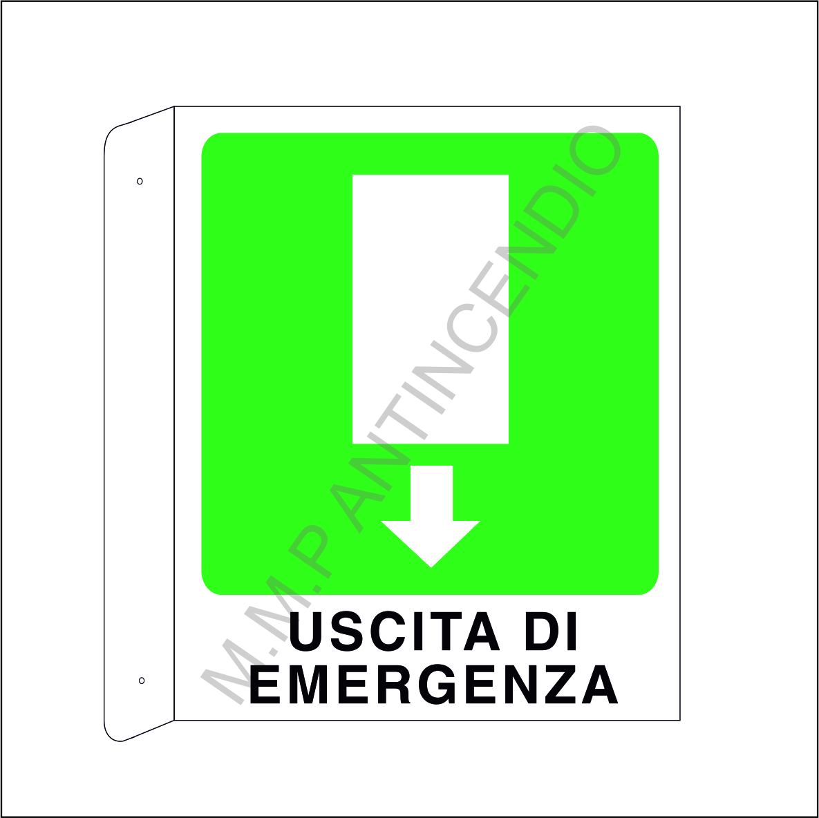 Cartello bifacciale uscita di emergenza basso